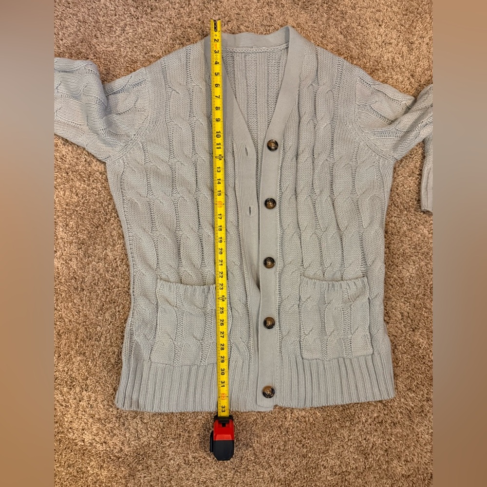 Cozy Cable Knit Cardigan Sweater - Cream - Picture 3 of 4